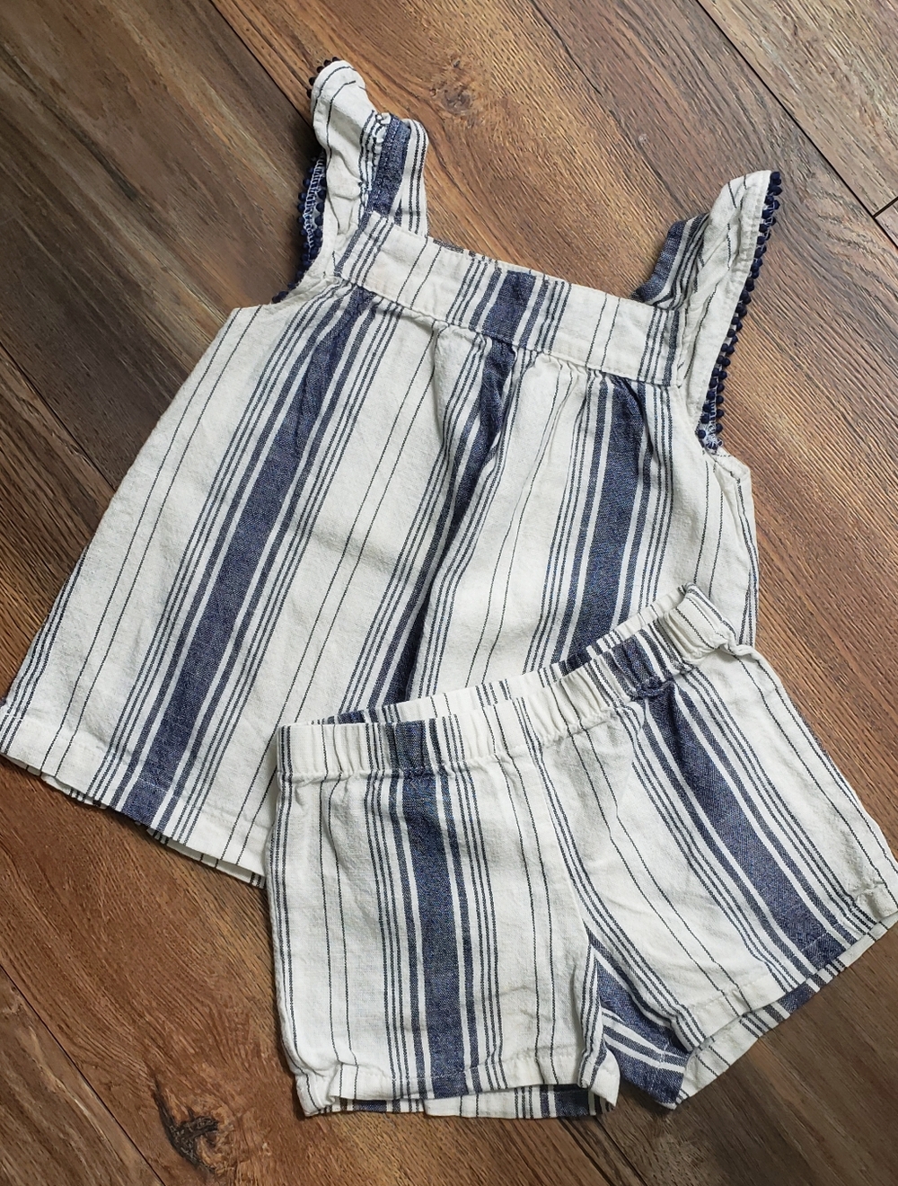 Carter's Navy & White Striped Tank Top and Shorts Set